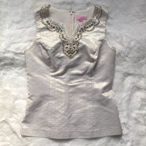 Lilly Pulitzer Terrace Jacquard Metallic Top